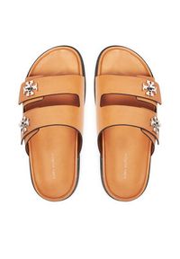 Tory Burch Klapki T Lock Sport Slide 166905 Brązowy. Kolor: brązowy. Materiał: skóra. Styl: sportowy #6