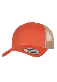 FLEXFIT - Dwukolorowa Czapka Trucker Retro. Kolor: zielony, pomarańczowy, wielokolorowy. Styl: retro