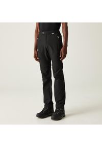 Regatta - Męskie spodnie trekkingowe Highton Zip Off czarne. Kolor: czarny. Materiał: elastan, poliamid. Długość: długie. Sport: turystyka piesza
