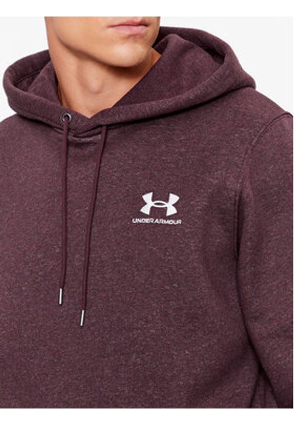 Under Armour Bluza Ua Essential Fleece Hoodie 1373880 Bordowy Loose Fit. Kolor: czerwony. Materiał: bawełna