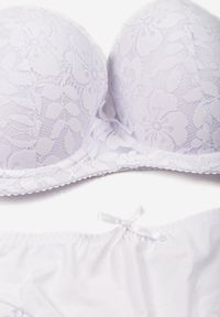 Renee - Biały Koronkowy Komplet Majtki Figi i Biustonosz Eziselle. Kolor: biały. Materiał: koronka. Wzór: koronka #2