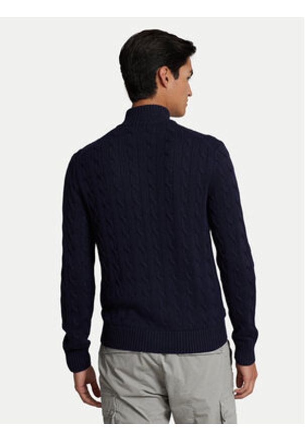 Polo Ralph Lauren Sweter 710899975001 Granatowy Regular Fit. Typ kołnierza: polo. Kolor: niebieski. Materiał: bawełna