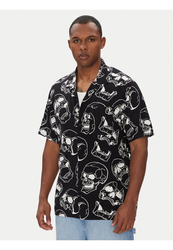 DC Koszula ADYWT03115 Czarny Regular Fit. Kolor: czarny. Materiał: wiskoza