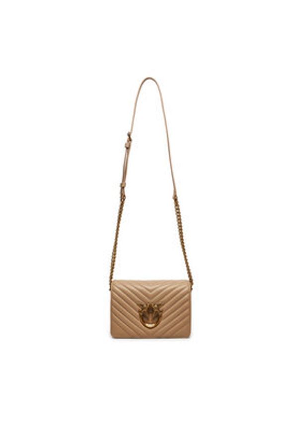 Pinko Torebka Love Click Mini AI 24-25 PLTT 100067 A0GK Beżowy. Kolor: beżowy. Materiał: skórzane