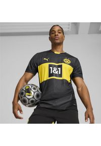 Puma - Męska koszulka wyjazdowa Borussia Dortmund 24/25 PUMA Black Faster Yellow. Kolor: czarny, wielokolorowy, żółty. Materiał: poliester. Sport: piłka nożna