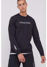 Calvin Klein Performance Bluza męska kolor czarny z nadrukiem. Okazja: na co dzień. Kolor: czarny. Materiał: dzianina. Wzór: nadruk. Styl: casual