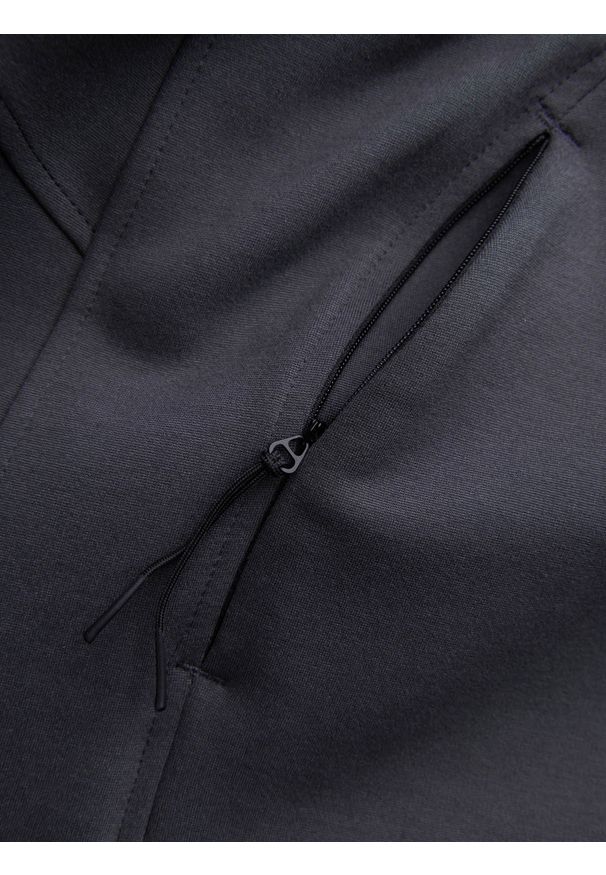 Ombre Clothing - Spodnie męskie joggery dresowe na gumce z przeszyciami – grafitowe V5. Kolor: szary. Materiał: dresówka. Wzór: aplikacja