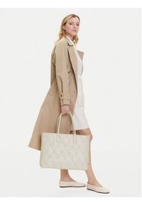 Calvin Klein Torebka Ck Woven Medium Shopper K60K612994 Biały. Kolor: biały. Materiał: skórzane