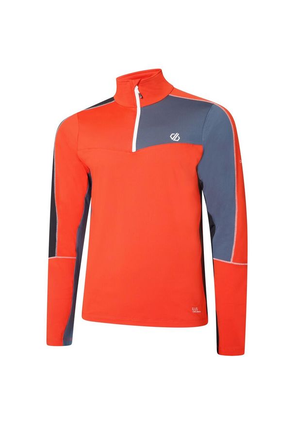 DARE 2B - Bluza turystyczna męska Dignify II termiczna z suwakiem. Kolor: szary, pomarańczowy, wielokolorowy. Materiał: polar. Sport: turystyka piesza