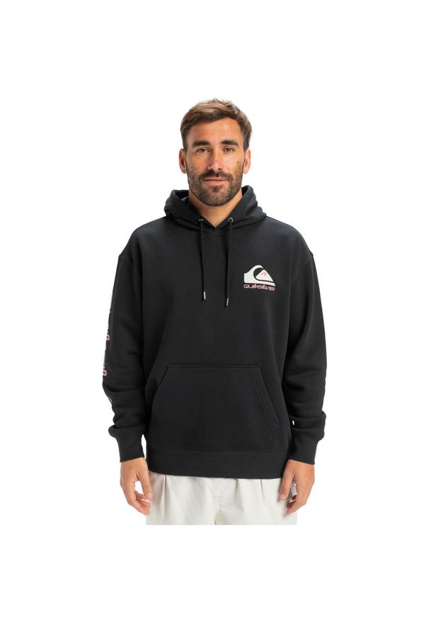 Quiksilver - Bluza z kapturem dla Mężczyzn OMNI LOGO Czarny. Typ kołnierza: kaptur. Kolor: brązowy, zielony, wielokolorowy. Materiał: materiał, poliester, bawełna. Długość rękawa: długi rękaw. Długość: długie