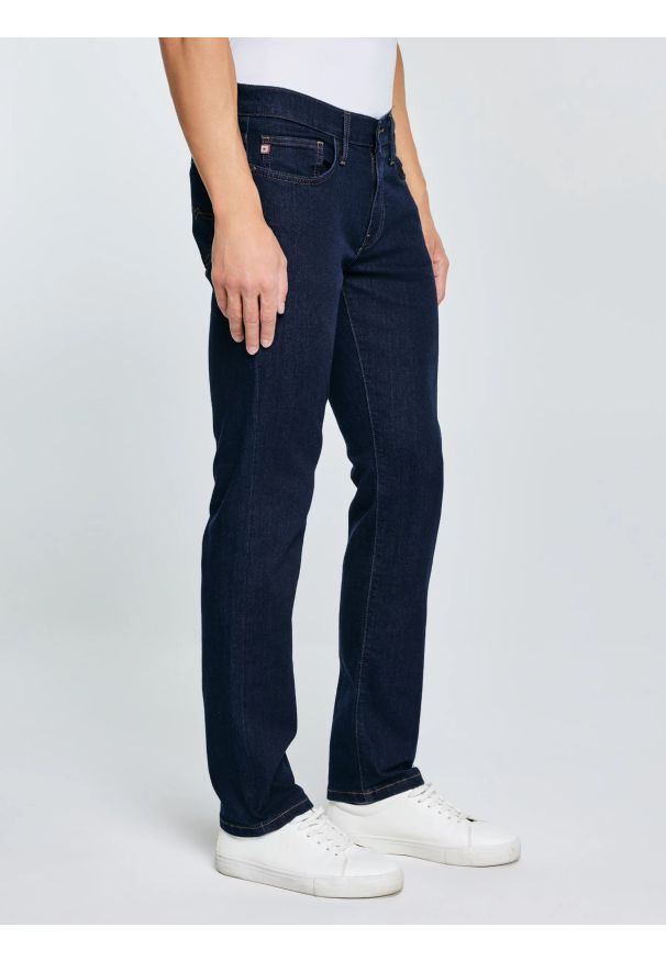 Big-Star - Jeansy męskie dopasowane granatowe Terry 556. Stan: obniżony. Kolor: niebieski. Styl: klasyczny