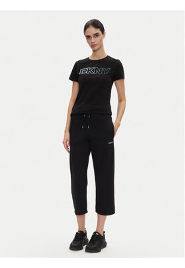 DKNY Sport Spodnie dresowe DP5P3624 Czarny Regular Fit. Kolor: czarny. Materiał: bawełna