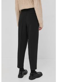 Bruuns Bazaar spodnie damskie kolor czarny proste high waist. Stan: podwyższony. Kolor: czarny. Materiał: poliester, materiał, wiskoza #2