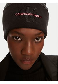 Calvin Klein Czapka Mono Logo Embro K60K612668 Czarny. Kolor: czarny. Materiał: bawełna, materiał