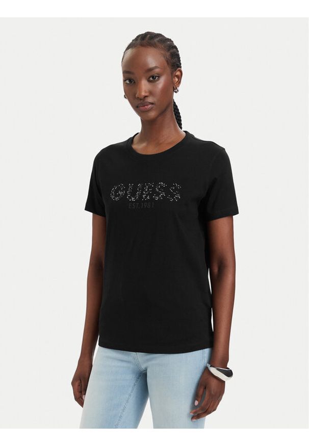 Guess T-Shirt W6GI15 K3035 Czarny Regular Fit. Kolor: czarny. Materiał: bawełna
