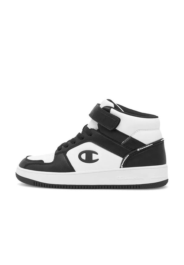 Champion - Buty na co dzień młodzieżowe CHAMPIO REBOUND MID wysokie na rzepy. Okazja: na co dzień. Zapięcie: rzepy. Kolor: biały. Materiał: syntetyk, tkanina, materiał. Szerokość cholewki: normalna. Sport: turystyka piesza