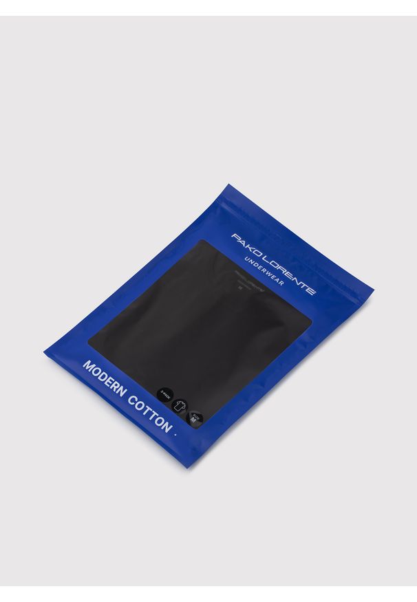 Pako Lorente - PAKO LORENTE – Męski t-shirt w czarnym kolorze, dwupak. Kolor: czarny, biały. Materiał: elastan, bawełna. Długość rękawa: krótki rękaw. Długość: krótkie. Wzór: gładki