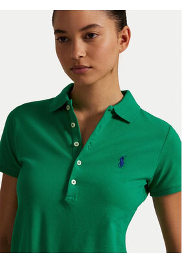 Polo Ralph Lauren Polo 211870245026 Zielony Slim Fit. Typ kołnierza: polo. Kolor: zielony. Materiał: bawełna