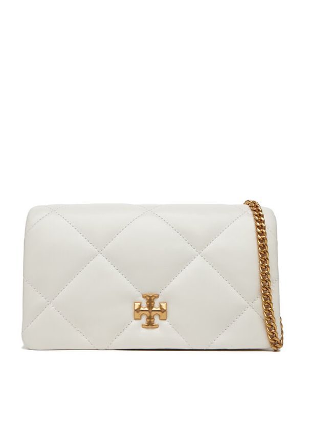 Tory Burch Torebka Kira iamond Quilt Chain Wallet 158624 Biały. Kolor: biały. Materiał: skórzane
