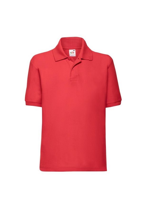 FRUIT OF THE LOOM - Koszulka Polo Dla Dzieci 65/35. Typ kołnierza: polo. Kolor: czerwony