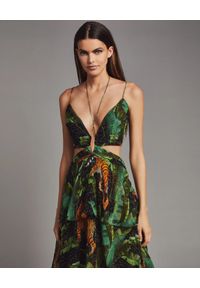 RETROFETE - Sukienka z egzotycznym wzorem Paulina. Kolor: zielony. Długość rękawa: na ramiączkach. Styl: wakacyjny. Długość: maxi #6