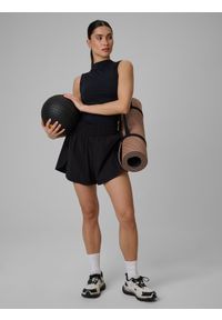 4f - 4F Top treningowy slim szybkoschnący damski - czarny S. Kolor: czarny. Materiał: włókno, materiał. Sport: fitness, joga i pilates #2