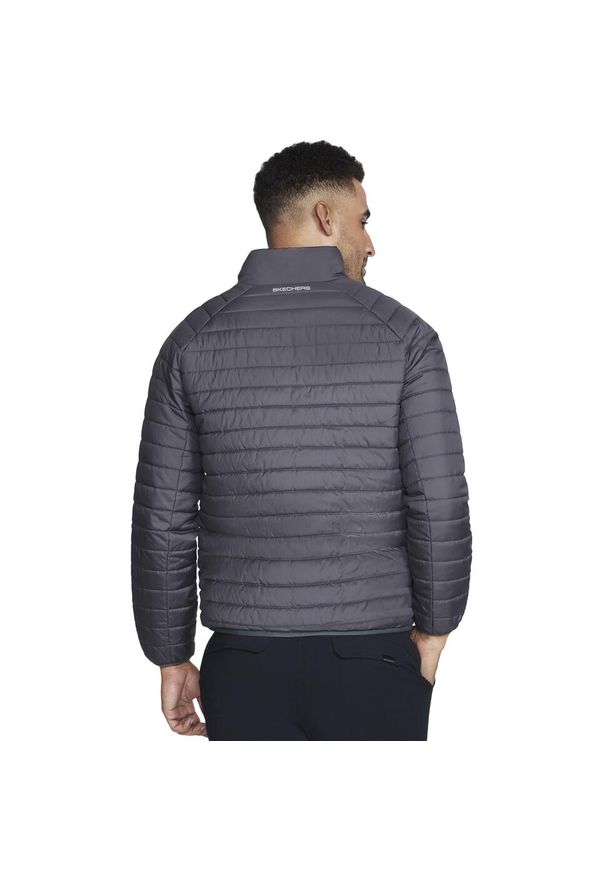 skechers - Kurtka sportowa męska GO Shield Altitude Reversible Jacket. Kolor: szary. Materiał: poliester