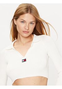 Tommy Jeans Sweter DW0DW14950 Écru Slim Fit. Materiał: syntetyk #1
