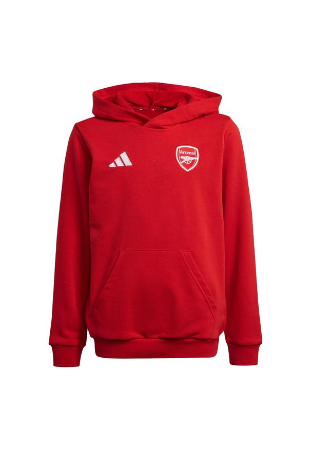 Adidas - Bluza z kapturem Arsenal Kids. Typ kołnierza: kaptur. Kolor: czerwony. Sport: piłka nożna