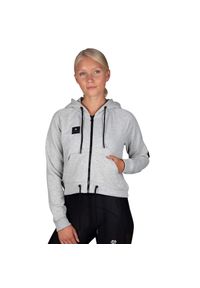 MOROTAI - Bluza treningowa damska Morotai Box Full Zip. Typ kołnierza: kaptur. Kolor: szary. Materiał: poliester, bawełna. Sport: fitness #1