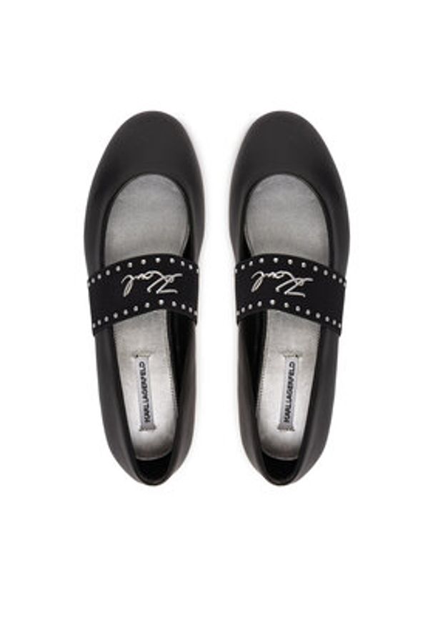 Karl Lagerfeld - KARL LAGERFELD Baleriny Karo KL40126A Czarny. Kolor: czarny. Materiał: skóra