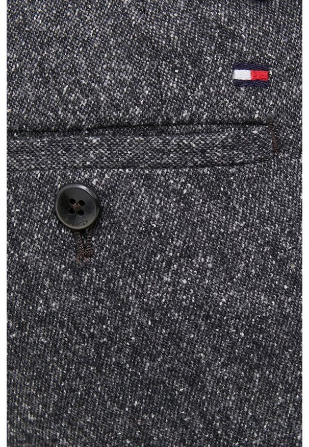 TOMMY HILFIGER - Tommy Hilfiger - Spodnie z domieszką wełny. Okazja: na co dzień. Kolor: szary. Materiał: wełna. Styl: casual