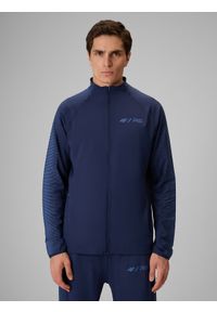 4f - 4F Bluza treningowa regular bez kaptura męska 4F x Robert Lewandowski - granatowa XL. Okazja: na co dzień. Typ kołnierza: bez kaptura. Kolor: niebieski. Materiał: materiał. Długość rękawa: raglanowy rękaw. Długość: długie. Sezon: lato. Styl: casual, klasyczny, sportowy #1