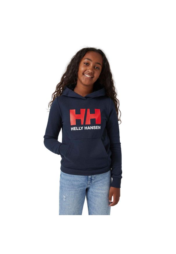 Bluza dziecięca z kapturem Helly Hansen logo 2.0. Typ kołnierza: kaptur. Kolor: niebieski