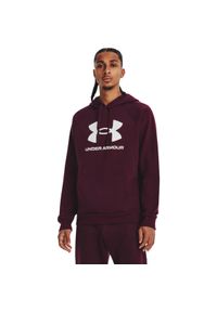 Bluza z kapturem męskie Under Armour Rival Fleece Hoodie. Typ kołnierza: kaptur. Kolor: fioletowy. Materiał: bawełna, materiał. Sport: fitness #1