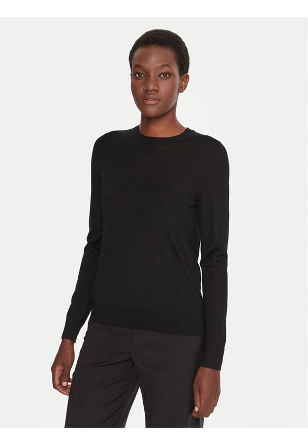 BOSS Sweter Ferpina 50544987 Czarny Slim Fit. Kolor: czarny. Materiał: wełna
