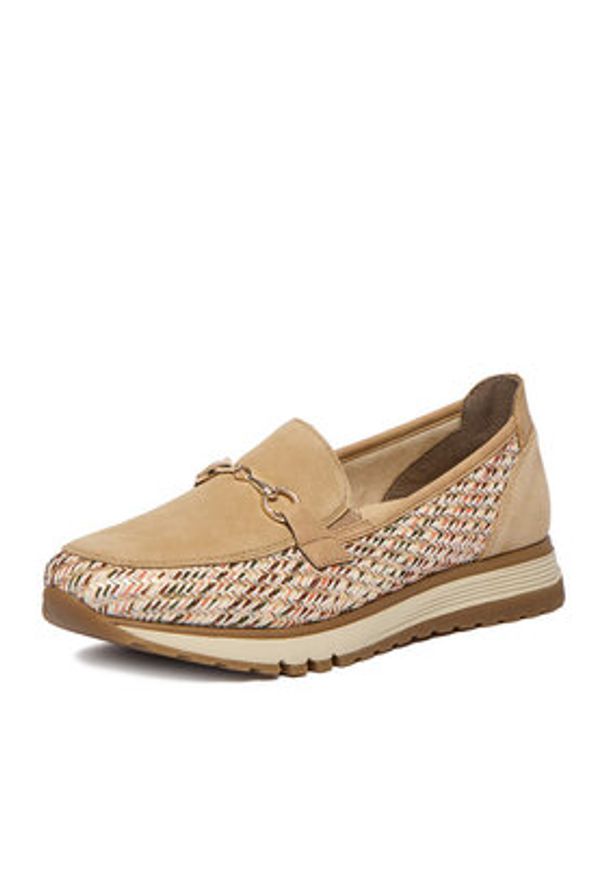 Rieker Półbuty 49042-62 Beżowy. Kolor: beżowy. Materiał: skóra, zamsz