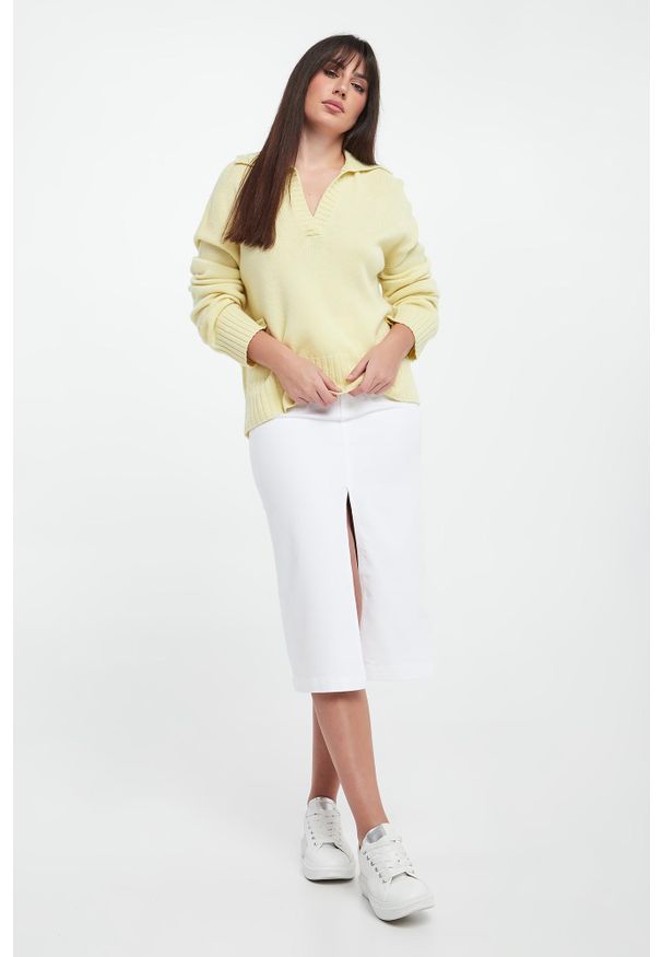 Liu Jo - Sweter damski wełniany LIU JO. Materiał: wełna