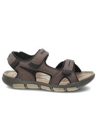 Brązowe Sandały Wrangler Sportowe Obuwie Męskie. Zapięcie: pasek. Kolor: brązowy. Materiał: materiał. Wzór: paski. Sezon: lato. Styl: sportowy