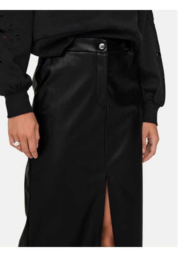 only - ONLY Spódnica z imitacji skóry Heidi 15322539 Czarny Regular Fit. Kolor: czarny. Materiał: skóra