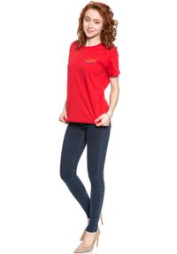 Lee - LEE T SHIRT DAMSKI CHEST LOGO TEE WARP RED L43ZFEKG 112109773. Wzór: nadruk #4