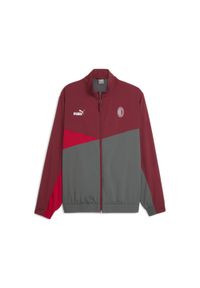 Puma - Kurtka z dresu Milan AC 2023/24. Kolor: czerwony. Materiał: dresówka