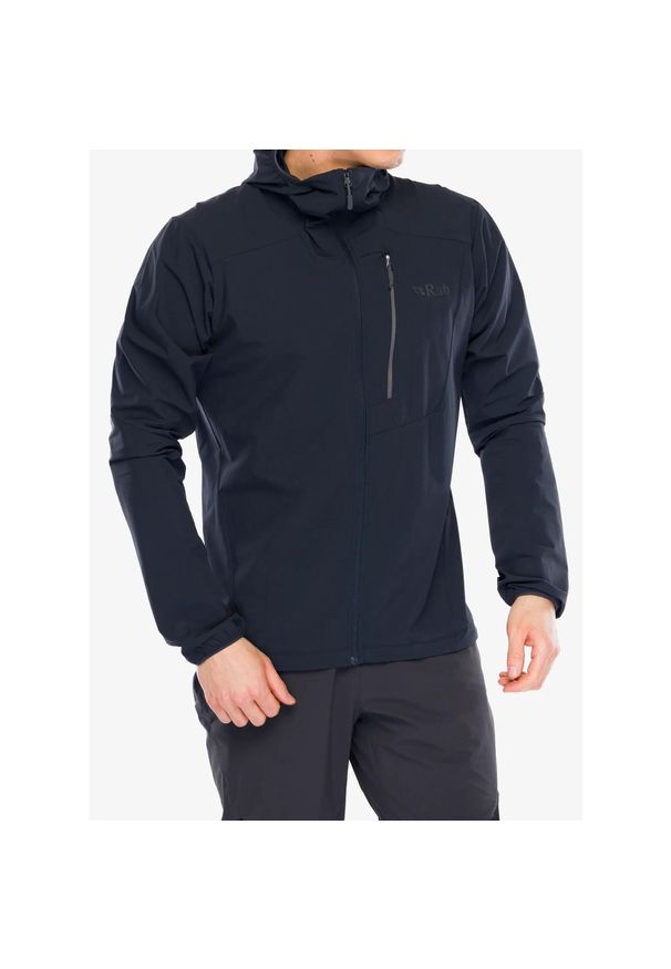 Kurtka softshell męska Rab Borealis Alpine Hoody. Typ kołnierza: kaptur. Kolor: niebieski. Materiał: softshell. Sport: turystyka piesza
