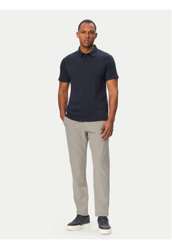 Calvin Klein Polo Supima LV04LH204G Granatowy Regular Fit. Typ kołnierza: polo. Kolor: niebieski. Materiał: bawełna