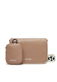 Hugo - HUGO Torebka Bel Crossbody Flap 50541869 Beżowy. Kolor: beżowy. Materiał: skórzane #1