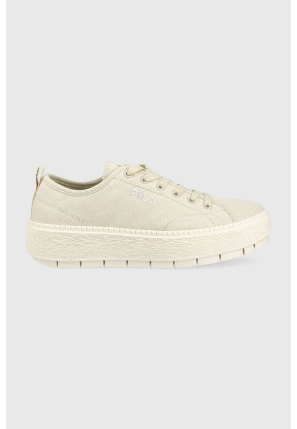 Fila tenisówki POTENZA kolor szary. Nosek buta: okrągły. Zapięcie: sznurówki. Kolor: szary. Materiał: guma. Obcas: na platformie