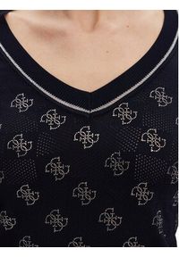 Guess Sweter W5GR07 Z3D60 Granatowy Regular Fit. Kolor: niebieski. Materiał: wiskoza #5