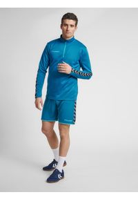 Bluza Hummel demi-zip hmlAUTHENTIC. Kolor: turkusowy, niebieski, wielokolorowy. Materiał: materiał. Sport: fitness