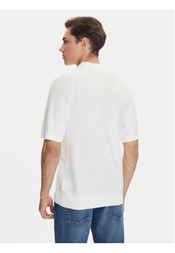 BOSS Sweter Kencel 50545678 Biały Regular Fit. Kolor: biały. Materiał: syntetyk