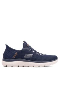 skechers - Skechers Sneakersy SUMMITS SLIP INS 232457 NVY Granatowy. Kolor: niebieski. Materiał: materiał